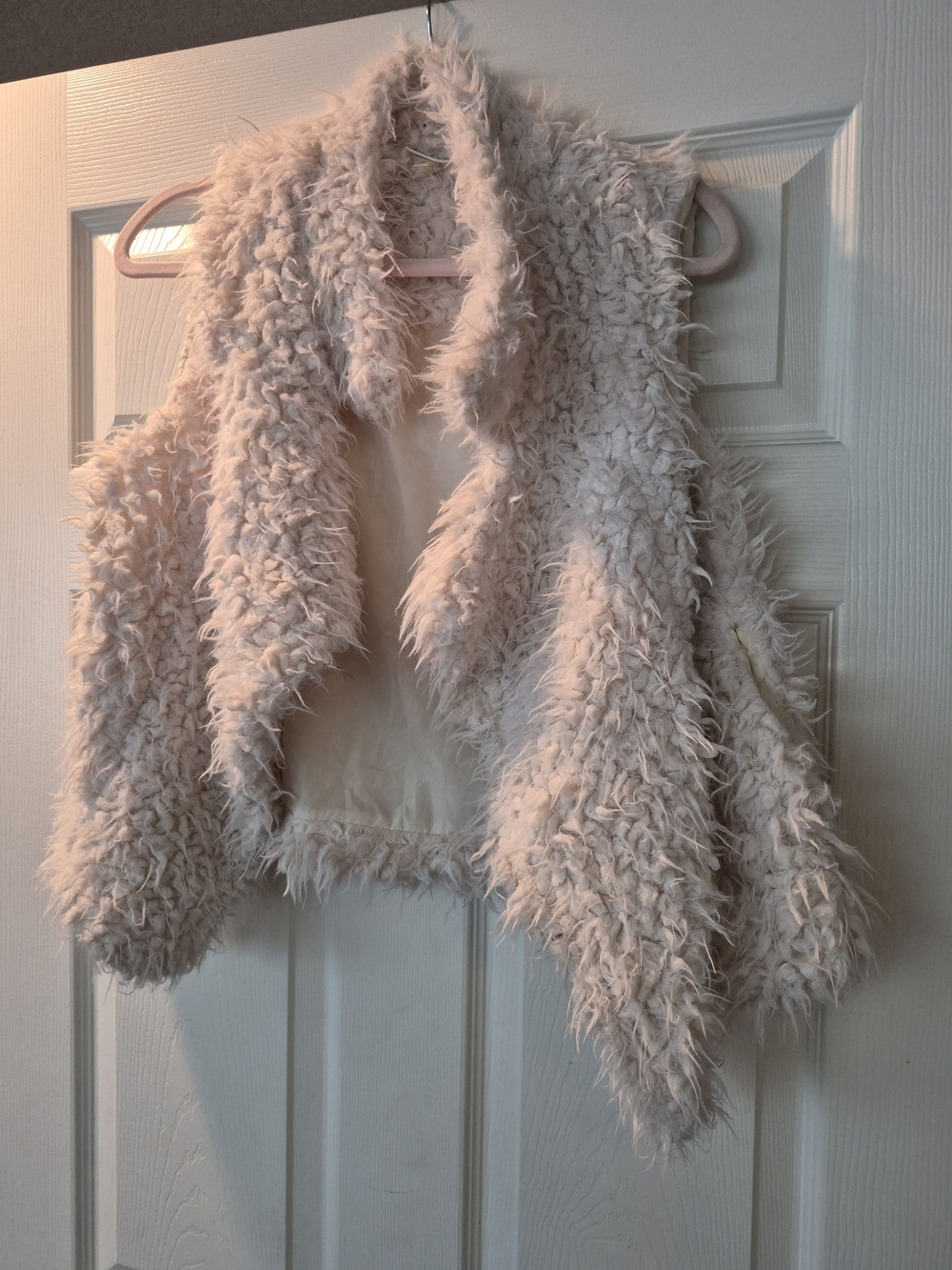 Cream Faux Fur Vest - Cozy Sleeveless Layering